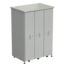 Шкаф 3 выдвижные вертикальные секции 930x630x1350 ламинат серый, серый металл