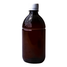 Round bottle EROS brown with lid with control ring  520 ml