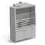 Fume cupboard with 2 sinks without electrical equipment (durcon, white metal) 15207502160 mm