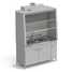Fume cupboard with 2 sinks without electrical equipment (stainless steel, white metal) 15207502160 mm