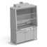 Fume cupboard with water inlet and electrical equipment (monolithic ceramic, white metal) 15207502160 mm