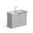 Sink table ECROS 1200x600x900 mm, two polypropylene bowls, working surface - MONOLITHIC PORCELAIN STONEWARE with side